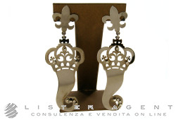 GLAM STYLE earrings Cornetto in brunished metal and strass Ref. 1156. NEW!