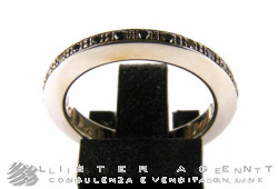 DODO by Pomellato ring Disc in 925 silver with black diamonds Size 12 Ref. ADD014ABB. NEW!