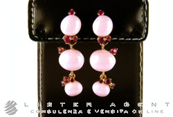 POMELLATO earrings Capri in 18Kt rose gold with rubies and rose ceramic Ref. OB610O7CRRU. NEW!
