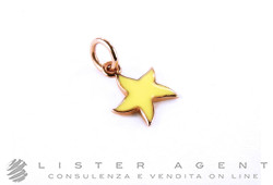 DODO by Pomellato pendant Starfish in 9Kt rose gold with yellow enamel fluo Ref. D3STP9GFL. NEW!