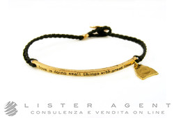 BELFORT by Le Carose bracelet in metal and black cloth Ref. BELEAS. NEW!