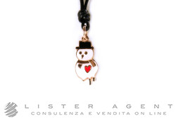 DODO by Pomellato pendant Snowman in 9Kt rose gold and anamel Ref. DMSNOWMAN9K. NEW!