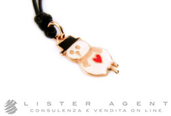 DODO by Pomellato pendant Snowman edition 2017 in 9Kt rose gold and anamel Ref. DMSNOWMAN9K. NEW!