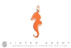 DODO by Pomellato pendant grande Cavalluccio Marino in 9Kt rose gold and smalto arancione Ref. D3CMG9AR. NEW!