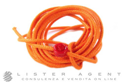 DODO by Pomellato medium cord in orange cotton and red resin Ref. DCCAY2R. NEW!