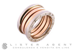 BULGARI ring Bzero1 4Bands in 18Kt white and rose gold Size 14 Ref. AN857651. NEW!