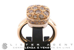 POMELLATO ring Nudo Solitaire in 18Kt rose and white gold with brown diamonds ct 1,48 Mis 14 Ref. A.B704GO6BR. NEW!