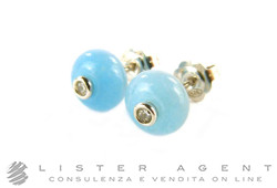 ULTIMA EDIZIONE earrings in 925 silver with sky-blue vitreous paste and zircons Ref. OA6005. NEW!