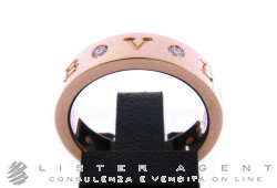 BULGARI ring Bulgari-Bulgari in 18Kt rose gold with diamonds ct 0,20 Size 13 Ref. AN858005. NEW!