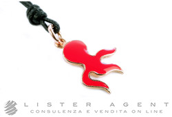 DODO by Pomellato pendant Octopus in 9Kt rose gold with red enamel Ref. D3POG9R. NEW!