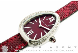 BULGARI Serpenti in steel and diamonds Red Ref. 102780. NEW!