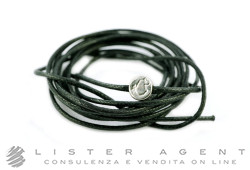 DODO by Pomellato Thin Cord in cotton with 925 silver Seal Ref. DCNE1A. NEW!