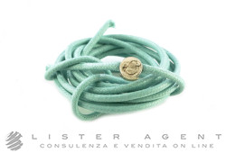 DODO by Pomellato thick Cord in light blue cotton with 925 silver seal Ref. DCAZ3A. NEW!