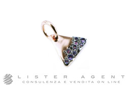 DODO by Pomellato Precious Tag pendant in 9Kt rose gold and amethysts Ref. DM49OIK. NEW!