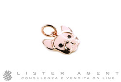 DODO by Pomellato pendant My True Love French Bulldog in 9Kt rose gold and enamel Ref. DKMDOGFB9ACK. NEW!