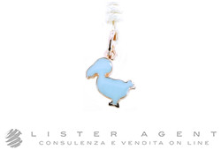 DODO by Pomellato Dodo Junior pendant in 9Kt rose gold with skyblue enamel Ref. D17DIP/9/AO. NEW!