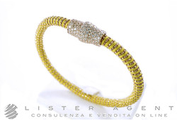 VANESSA'S JOY bracciale in metallo, tessuto Verde e strass Ref. 010453. NUOVO!