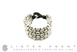 UNO DE 50 bracelet in 15 micron silver plated Zama alloy and leather Ref. PUL1653MTLMAR0M. NEW!