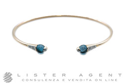 POMELLATO M'ama non m'ama bracelet in 18Kt rose gold with London blue topaz ct 1.16 and diamonds ct 0.08 Ref. BB801B9O7OY/M. NEW!
