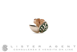 DODO by Pomellato Leaf mono earring in 9Kt rose gold and transparent green enamel Ref. DOHLEAF/9/VE/K. NEW!