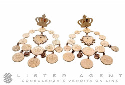 EARRINGS Crowns and Coins in rose gold plated metal Ref. BOORPEM22. NEW!