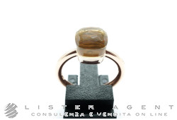 POMELLATO Nudo Petit ring in 18Kt rose and white gold with Madeira quartz Size 53 Ref. AB403O6OV. NEW!