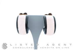 ADOLFO COURRIER Styloso earrings in 14Kt rose gold and 925 silver with black enamel Ref. BOL180RBLK. NEW!