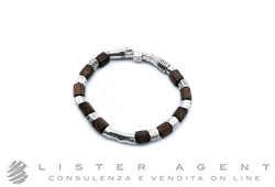 UNO DE 50 bracciale in lega ZAMA rivestita in argento con legno Ref. PUL1635MARMTL0M. NUOVO!