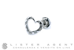 DODO mono Heart Silhouette earring in 9Kt white gold and diamonds Ref. DOHCUT/9B/B/K. NEW!