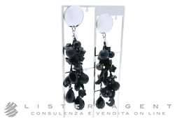 CORA BIJOUX earrings in metal and black resin Ref. PT303. NEW!