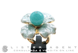 RING in yellow gold plated metal with enamel and natural stone Ref. 120S. NEW!