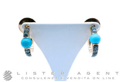 POMELLATO M'ama non m'ama earrings in 18Kt rose gold with Turquoise and turquoise zircons Ref. O.B909O7ZRCTU. NEW!