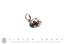 DODO by Pomellato ciondolo Coccinella in oro rosa 9Kt con diamanti neri e rubini Ref. DMCOC9BBRUK. NUOVO!