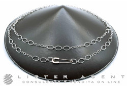DODO by Pomellato Collana in argento 925 e chiusura con spilla in oro rosa 9Kt cm 90 Ref. DCAGS990. NUOVA!