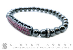 DAGO JEWELS MILANO bracciale in argento 925 PVD con pietre semipreziose rosse Ref. BR079RNN. NUOVO!