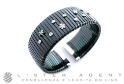 BRACCIALE Tubogas in Pvd steel and 18Kt white gold with diamonds Ref. BR246. NEW!