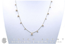 DODO by Pomellato Bollicine necklace in 925 silver and 9Kt rose gold CM 60 Ref. DCBALL17/9/A/60. NEW!