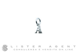 DODO by Pomellato small Precious Letter A pendant in 18K rhodium plated white gold with diamonds ct 0.025 Ref. DMC0101_LETAS_DB0O2. NEW!