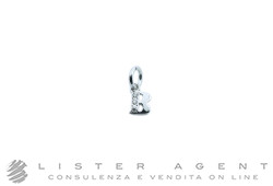 DODO by Pomellato small Precious Letter B pendant in 18K rhodium plated white gold with diamonds ct 0.025 Ref. DMC0102_LETBS_DB0O2. NEW!