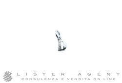 DODO by Pomellato small Precious Letter D pendant in 18K rhodium plated white gold with diamonds ct 0.025 Ref. DLETPOB/B/D. NEW!