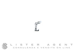 DODO by Pomellato small Precious Letter L pendant in 18K rhodium plated white gold with diamonds ct 0.025 Ref. DMC0112_LETLS_DB0O2. NEW!