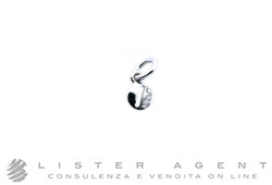 DODO by Pomellato small Precious Letter O pendant in 18K rhodium plated white gold with diamonds ct 0.025 Ref. DMC0115_LETOS_DB0O2. NEW!