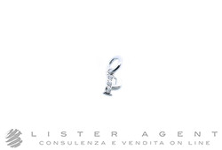 DODO by Pomellato small Precious Letter P pendant in 18K rhodium plated white gold with diamonds ct 0.025 Ref. DMC0116_LETPS_DB0O2 NEW!