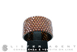 ANELLO Fascia larga in argento brunito e pietre arancio Mis 18 Ref. ANRN045ON. NUOVO!