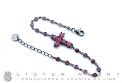 BRACCIALE in argento 925 brunito e pietre rosse Ref. BR078RN. NUOVO!