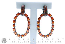ORECCHINI in argento 925 con pietre arancio Ref. BOTOP01EA041ON. NUOVO!