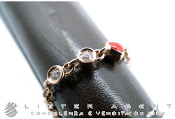 DODO by Pomellato Message ring in 9Kt rose gold with diamonds and red enamel Size 12 Ref. ADLT/9/B/RO. NEW!