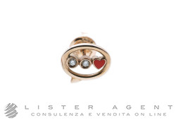 DODO by Pomellato orecchino singolo Messaggio in oro rosa 9Kt con diamanti e smalto rosso Ref. DOHLTT/9/B/RO. NUOVO!