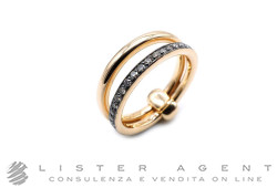 POMELLATO Iconica ring in 18Kt rose gold and brown diamonds ct 0.40 Size 14 Ref. PAC0100_O7BKR_DBR00. NEW!