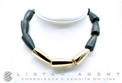 VERNHIER Calla necklace in 18Kt rose gold and ebony Ref. 000648CL264. NEW!